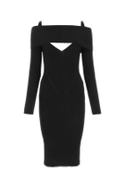 ANDREĀDAMO Black Stretch Viscose Blend Dress