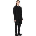 Julius Black Collarless Tailored Coat