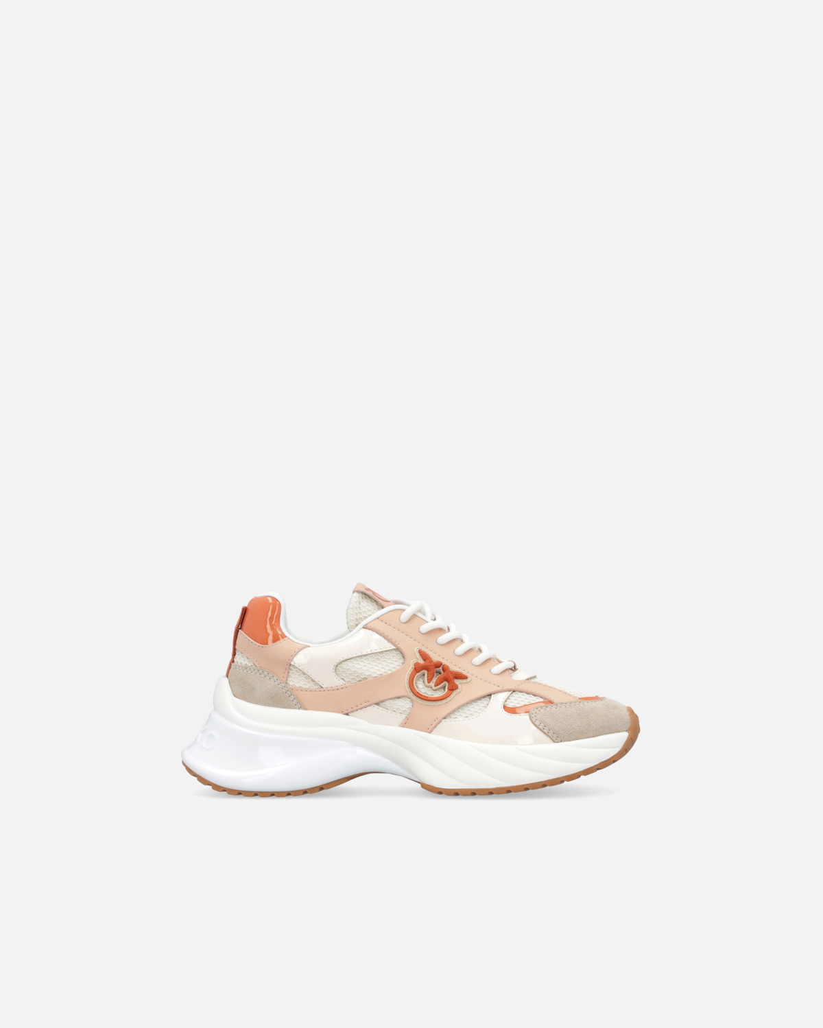 Pinko Neutral Coloured Ariel Sneakers With Patent Details Vexillum Purple