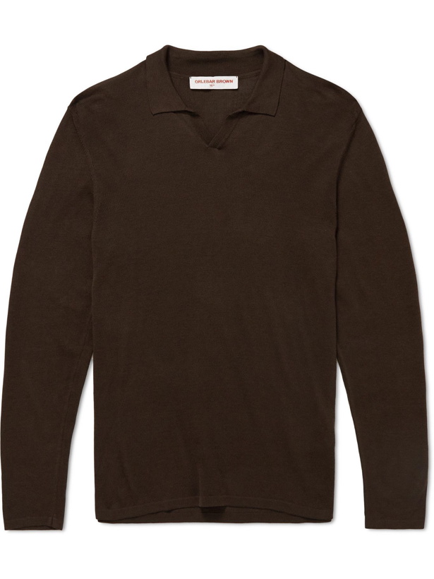Photo: Orlebar Brown - Holman Cotton Polo Shirt - Brown