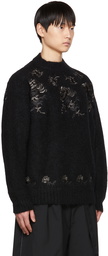 sacai Black Flower Embroidery Sweater