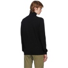 C.P. Company Black Virgin Wool Half-Zip Sweater