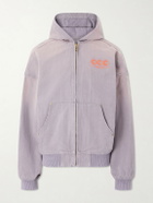 Willy Chavarria - Juggernaut Logo-Embroidered Denim Zip-Up Hoodie - Gray
