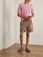 Richard James - Honeycomb-Knit Organic Cotton Polo Shirt - Pink