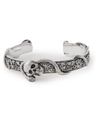 Alexander McQueen - Skull & Snake Burnished Silver-Tone Cuff - Silver