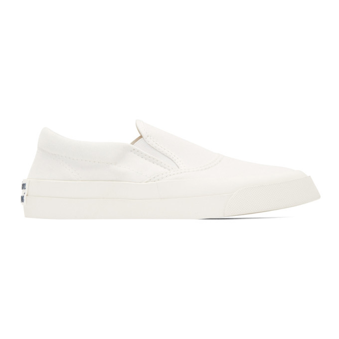 Maison Kitsune White Slip-On Sneakers Maison Kitsune