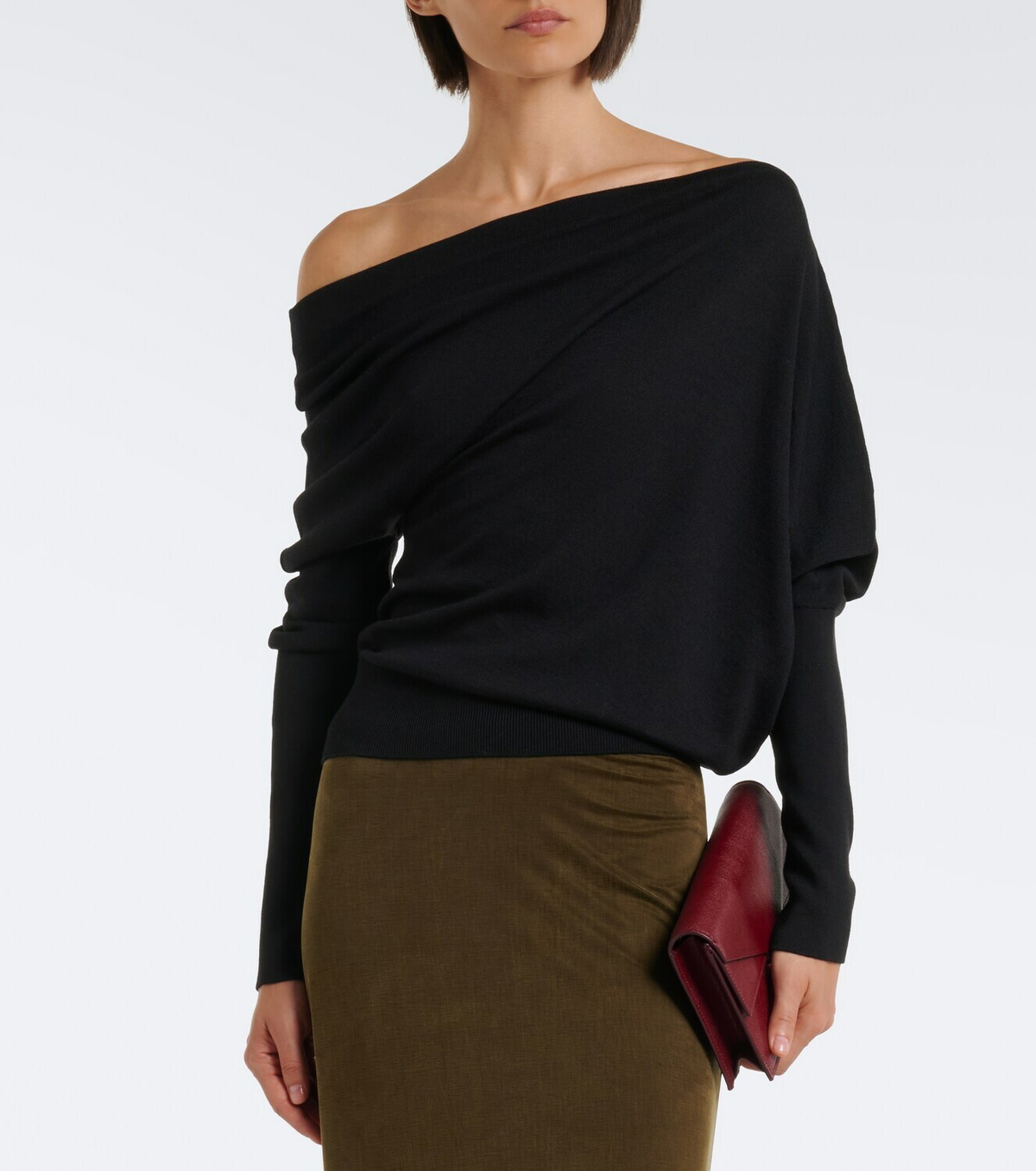 Tom Ford Off-shoulder wool and silk sweater