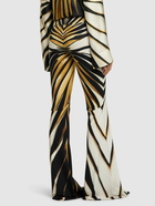 ROBERTO CAVALLI Ray Of Gold Printed Lycra Flared Pants