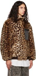 R13 Brown Leopard Reversible Jacket