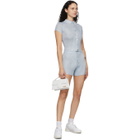 Calle Del Mar Blue Ribbed Short Sleeve Shirt
