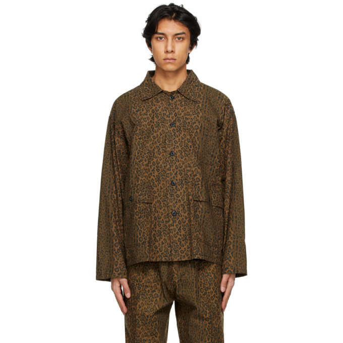 South2 West8 Beige Leopard Hunting Shirt South2 West8