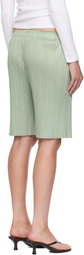 PLEATS PLEASE ISSEY MIYAKE Green June Monthly Colors Shorts