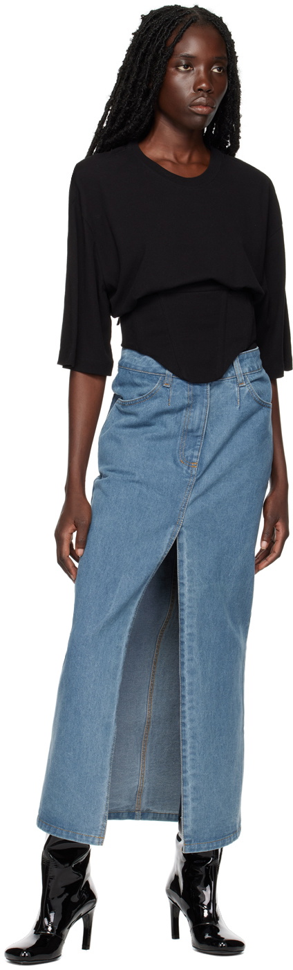Lado Bokuchava Blue Boyfriend's Denim Maxi Skirt