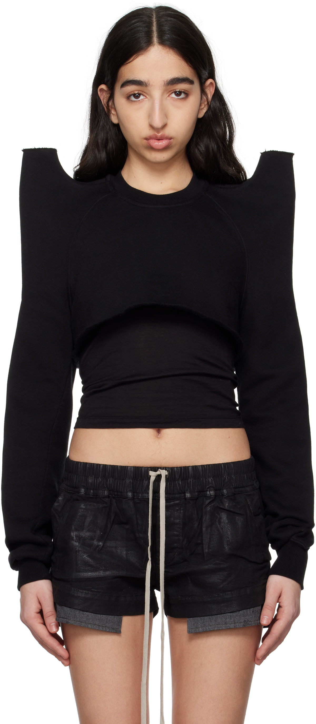 【Rick Owens】Hollywood Tecsweat スウェットシャツ black-hollywood-cropped-