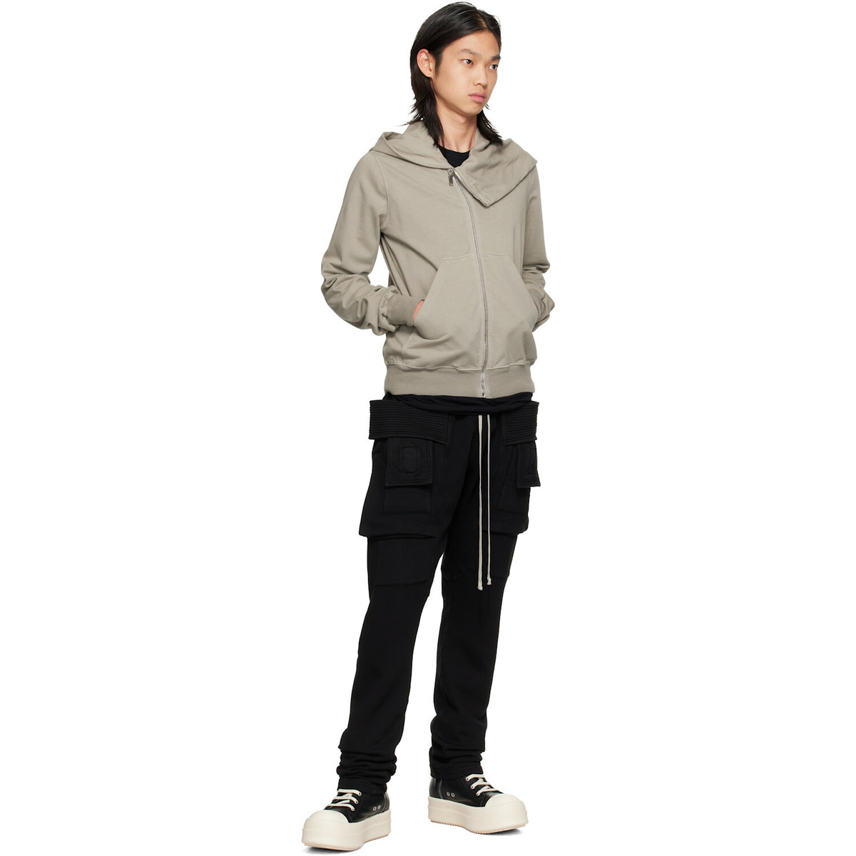Rick Owens DRKSHDW Black Tower Creatch Drawstring Cargo Pants
