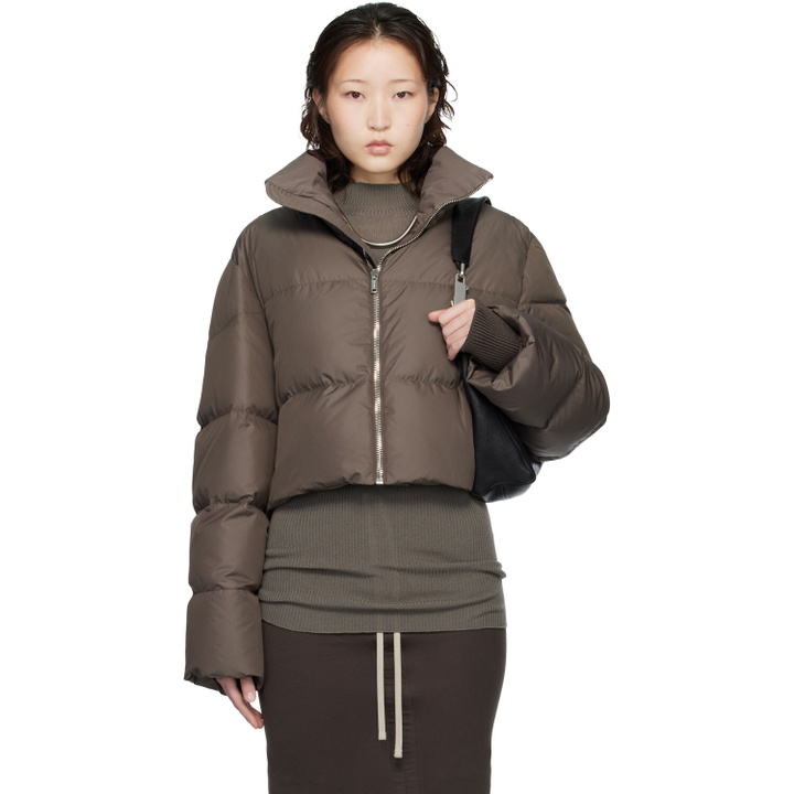 Photo: Rick Owens Moncler + Rick Owens Taupe Cropped Cyclopic Down Jacket