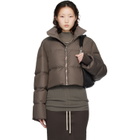 Rick Owens Moncler + Rick Owens Taupe Cropped Cyclopic Down Jacket