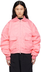 Birrot Pink Love Bomber Jacket