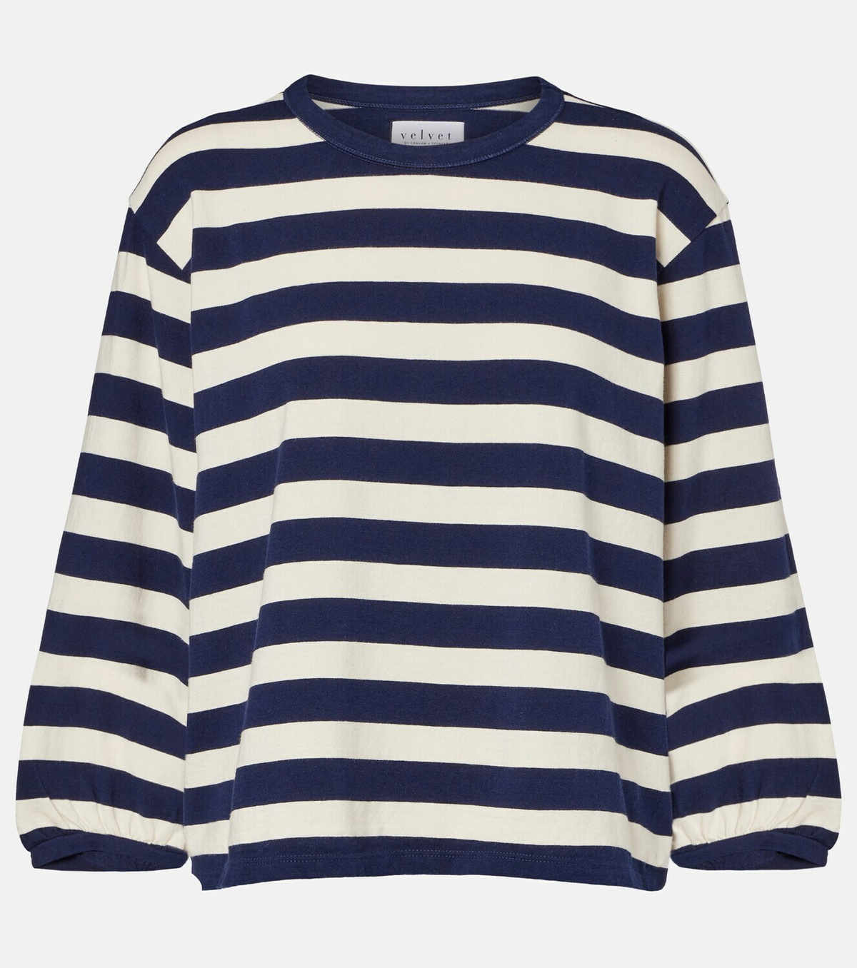 Velvet Edora striped cotton jersey sweatshirt