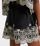 La DoubleJ Pull-Up embroidered cotton shorts