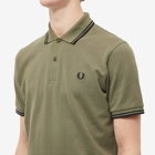 Fred Perry Men's Original Twin Tipped Polo Shirt in Uniform Green/Black