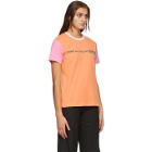 Comme des Garcons Shirt Pink and Orange Colorblock Logo T-Shirt