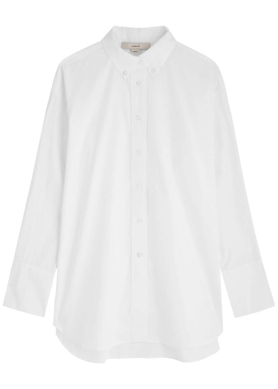 Remain BY Birger Christensen Oversized Cotton-poplin Shirt White 34 (UK6 / XS)
