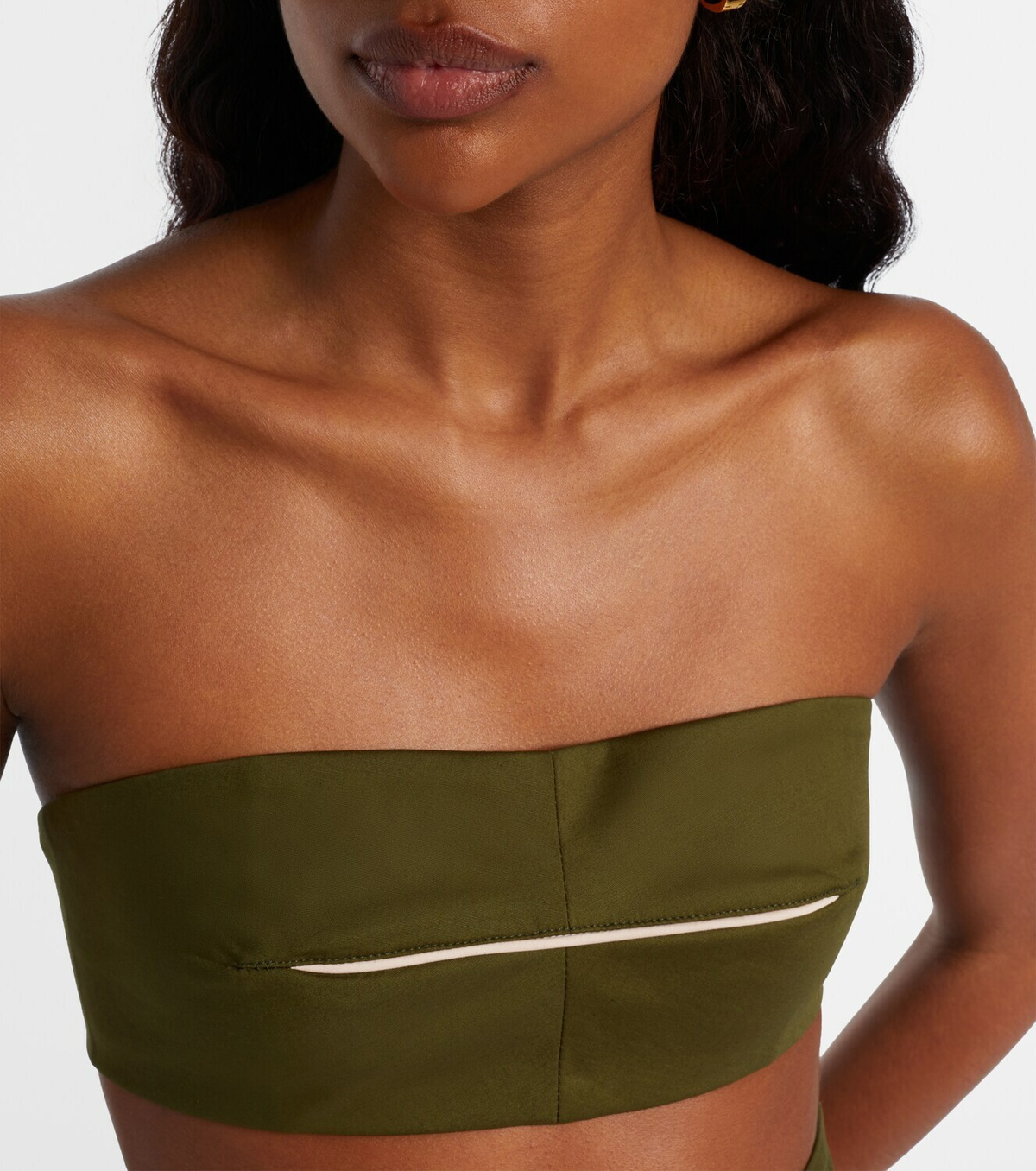 Adriana Degreas Cotton-blend bandeau top