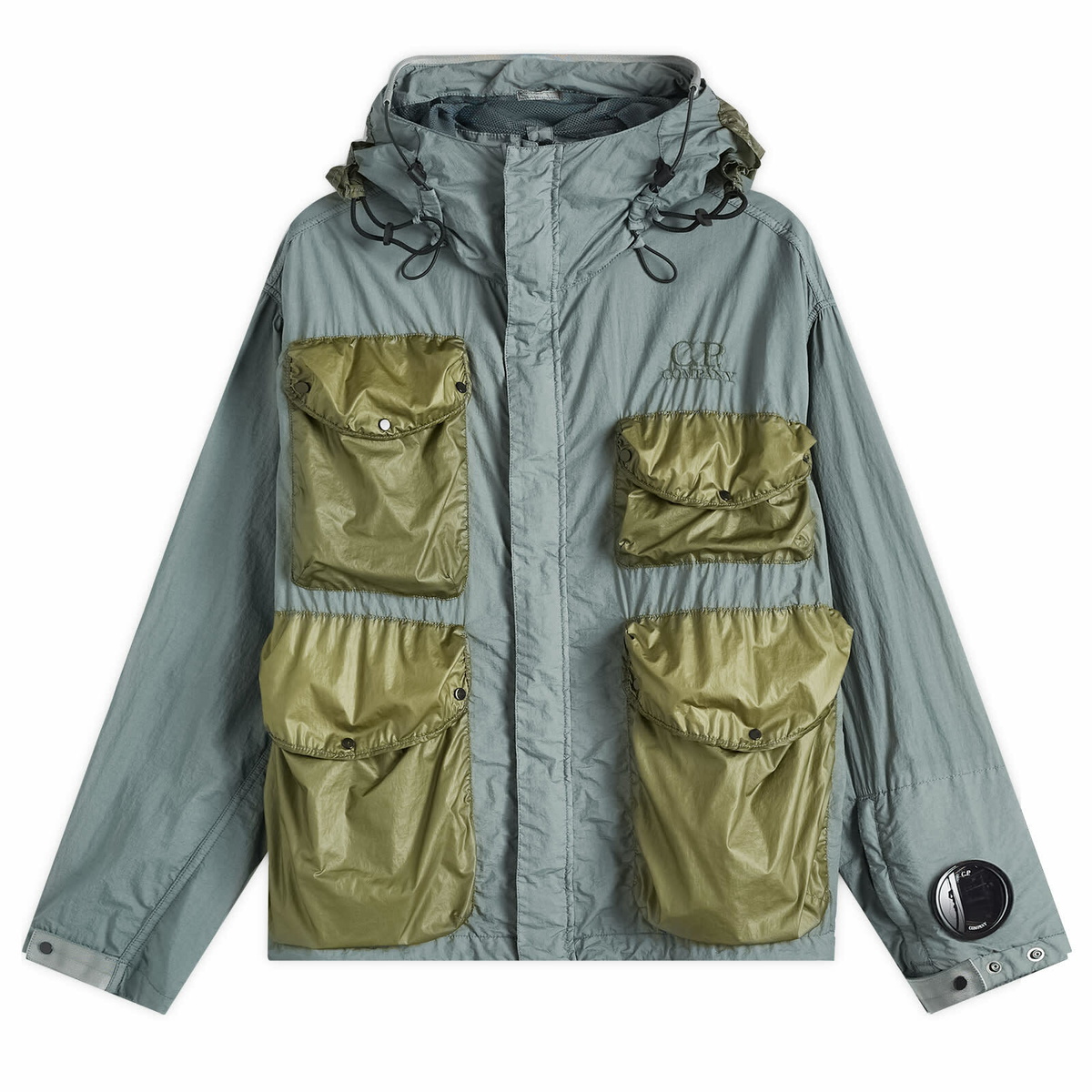 C.P. Company Men's Multi Pocket Goggle Jacket in Thyme C.P. Company