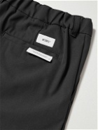 WTAPS - 09 Straight-Leg Pleated Logo-Embroidered Twill Trousers - Black