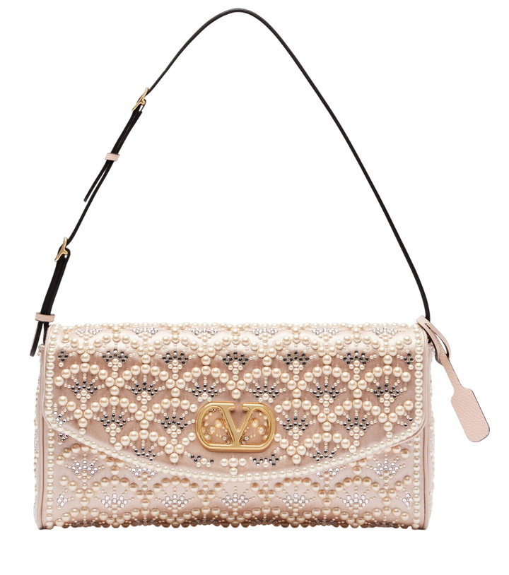 Photo: Valentino Garavani DeVain Small embellished satin shoulder bag