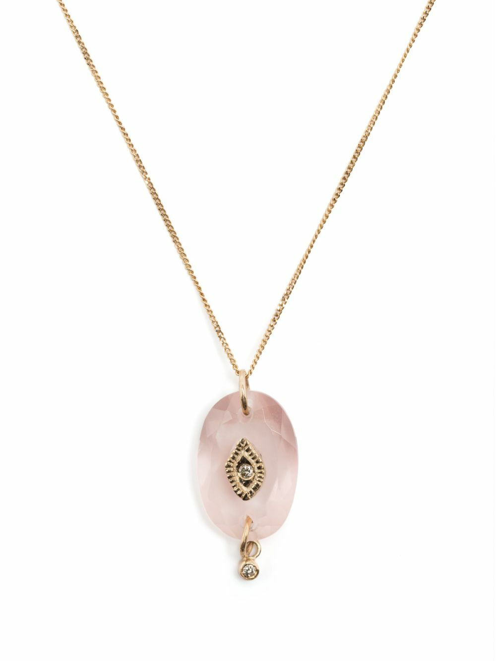 Pascale Monvoisin 9K Yellow Gold Souad Quartz And Diamond Necklace