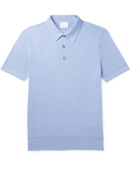 BRIONI - Textured-Cotton Polo Shirt - Blue