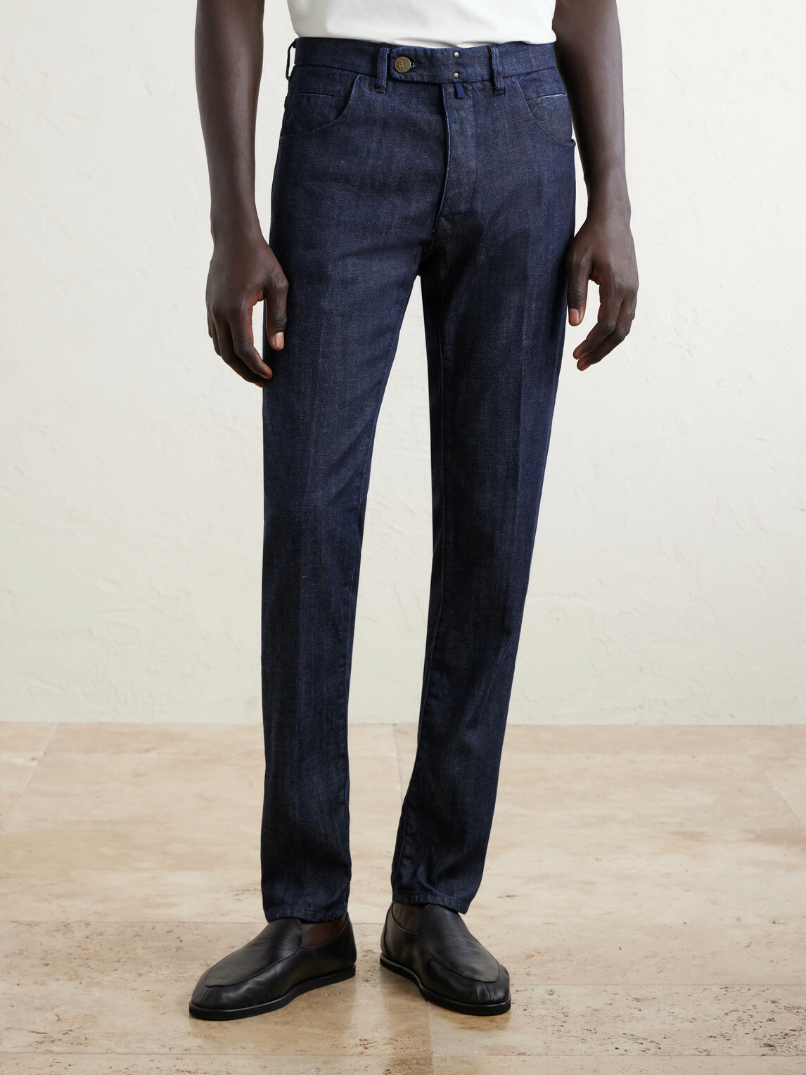 Slowear - Tapered Cotton-Blend Gabardine Trousers - Blue