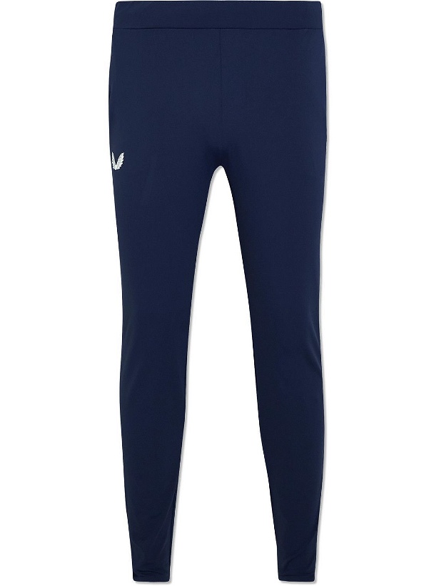 Photo: Castore - Slim-Fit Tapered Logo-Print Stretch-Shell Trousers - Blue