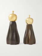 L'Objet - Haas Brothers Fantomes Wood and Gold-Tone Salt and Pepper Mills