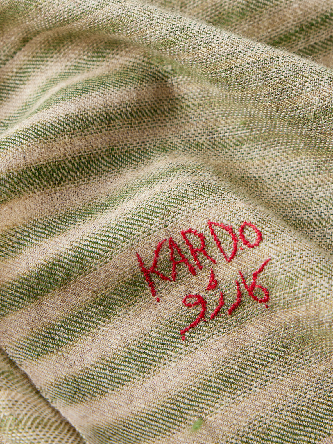 Kardo - Embroidered Striped Cashmere Scarf