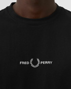Fred Perry Embroidered T Shirt Black - Mens - Shortsleeves