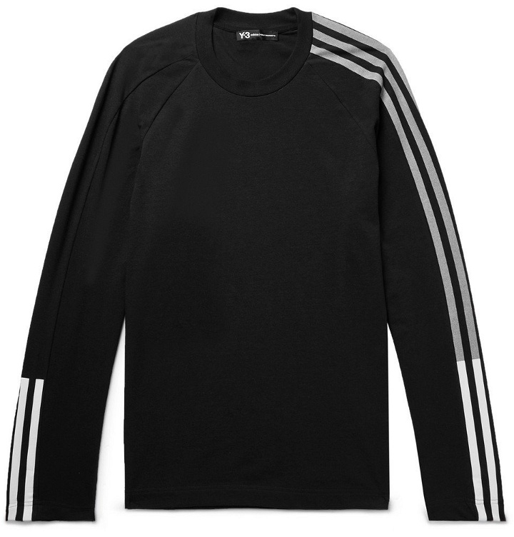 Photo: Y-3 - Printed Cotton-Blend Jersey T-Shirt - Men - Black