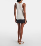 Loewe Anagram ribbed-knit silk tank top