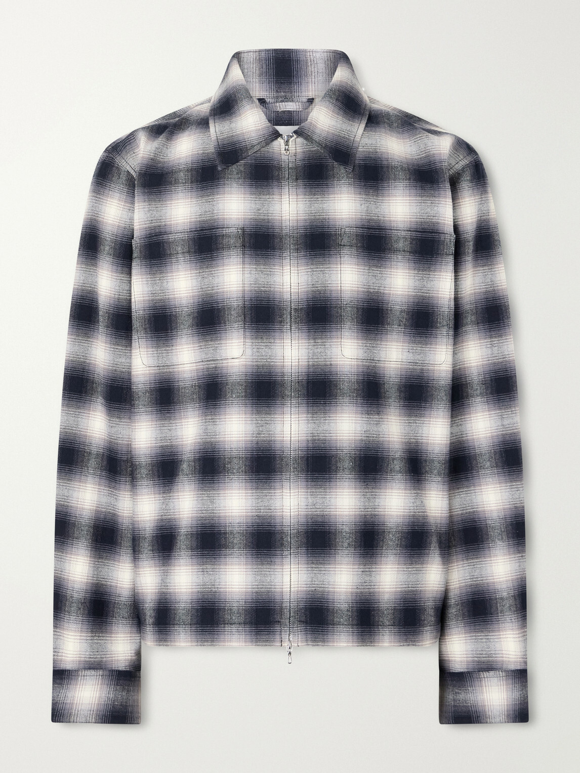 Corridor - Zoclao Checked Zip-Up Cotton Jacket - Black