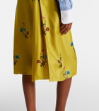 Marni Floral silk midi skirt
