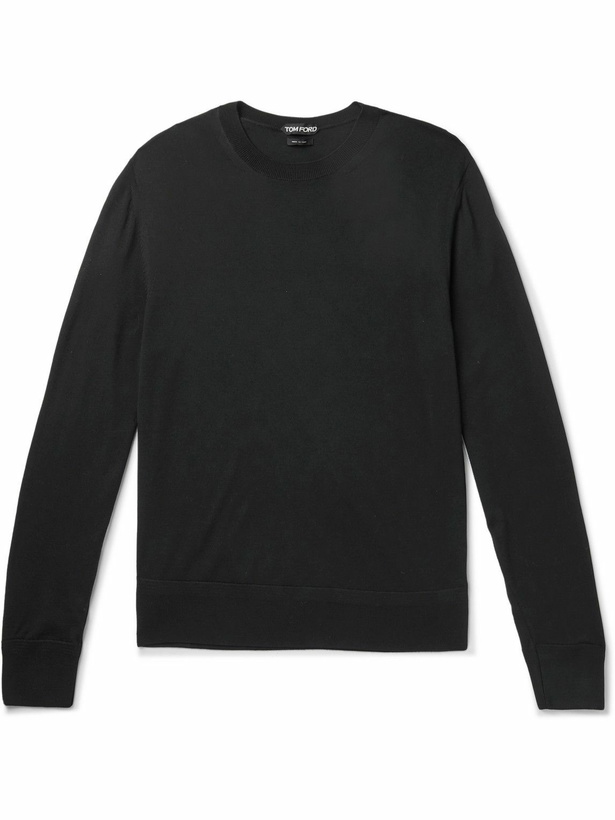 Photo: TOM FORD - Slim-Fit Wool Sweater - Black