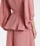 Adriana Degreas Solid Peplum balloon pants