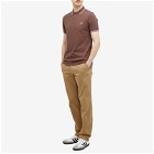 Fred Perry Men's Twin Tipped Polo Shirt in Brick/Warm Grey