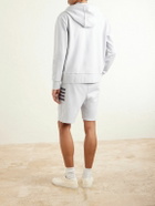 Thom Browne - Striped Colour-Block Cotton-Jersey Zip-Up Hoodie - Gray