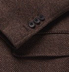 Rubinacci - Herringbone Virgin Wool and Cashmere-Blend Overcoat - Brown