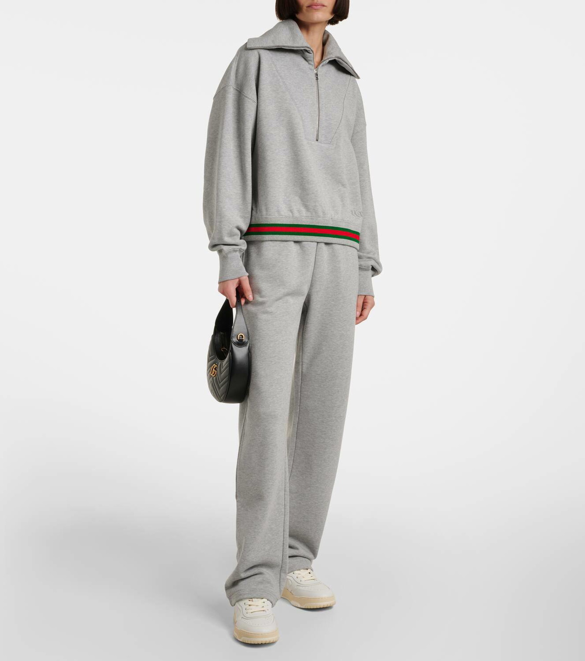 Gucci Web Stripe cotton jersey sweatpants