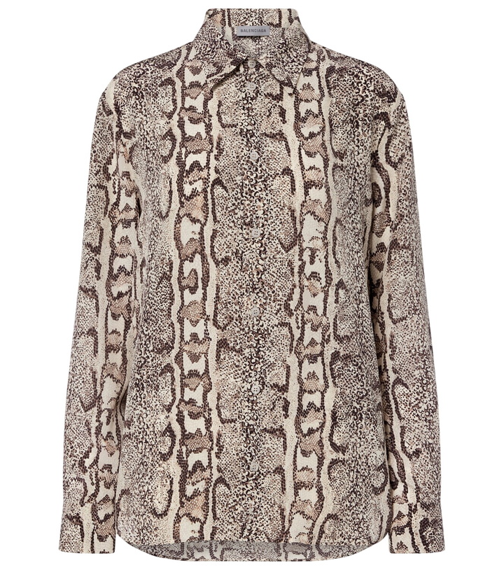 Photo: Balenciaga Snake-print silk shirt