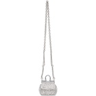 Dolce and Gabbana Silver Satin Crystal Micro Sicily Bag